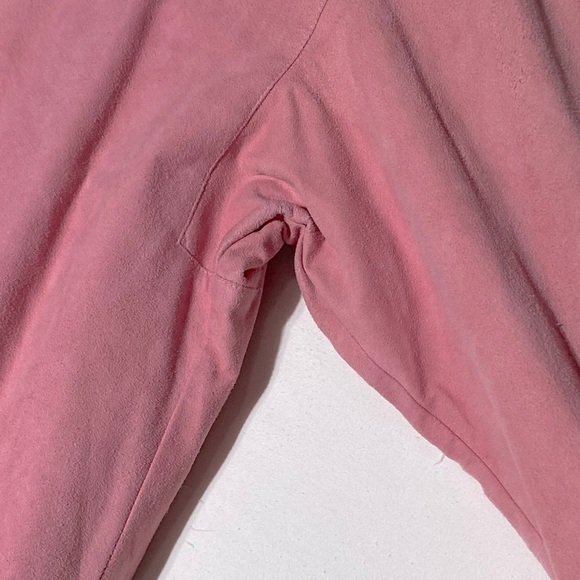 Vintage Surrey Bubblegum Pink Double Breasted Long Sleeve Faux Suede Midi Dress - Picture 12 of 16